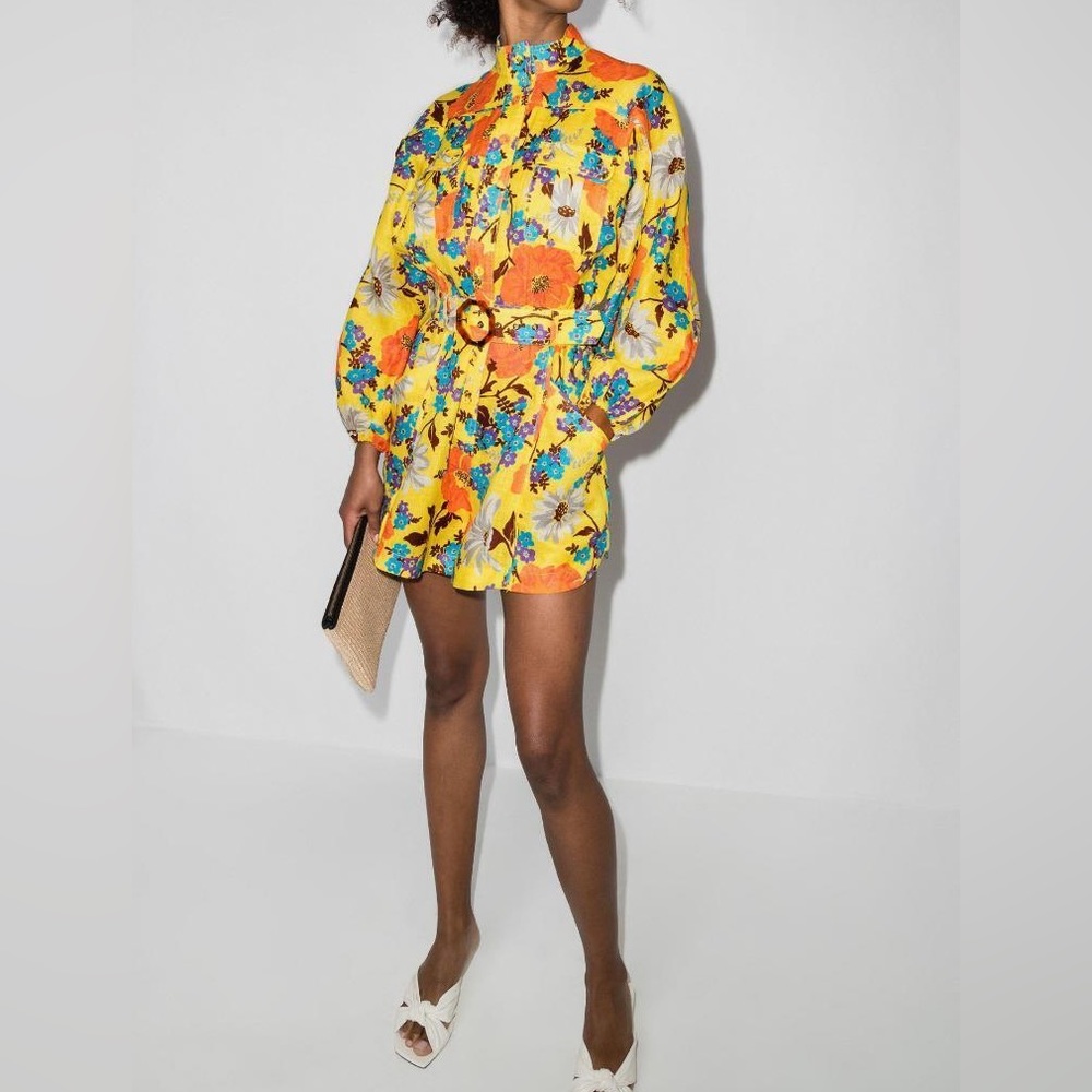 Zimmerman Estelle Floral Print Playsuit Size 1 (true To Size Fits 4-6)